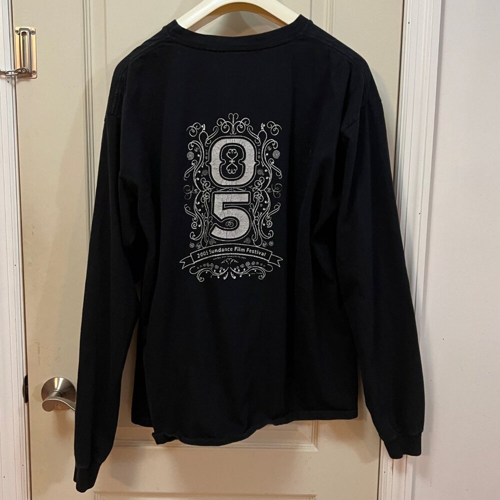 SDI Men's S XL 100% Cotton L/S Crew Neck Vintage Sundance T-Shirt. Black/Silver - Picture 4 of 5